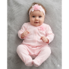 H14263NB: Baby Girls Pink All In One With Tutu Detail & Headband On A Satin Padded Hanger (0-9 Months)